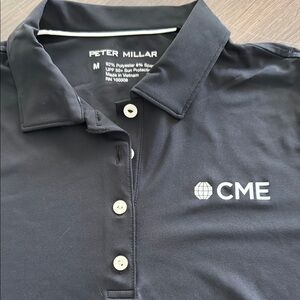 Peter Millar Black Polo Top Performance Design